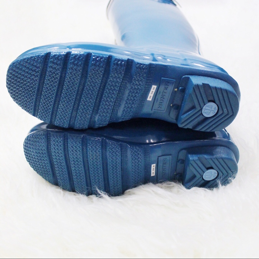 NWT Hunter Boots Tall Blue Glossy Original Boots - Picture 6 of 8
